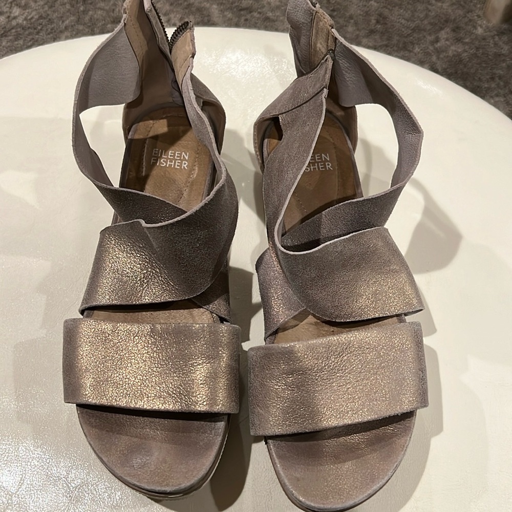 Metallic Leather Sandals